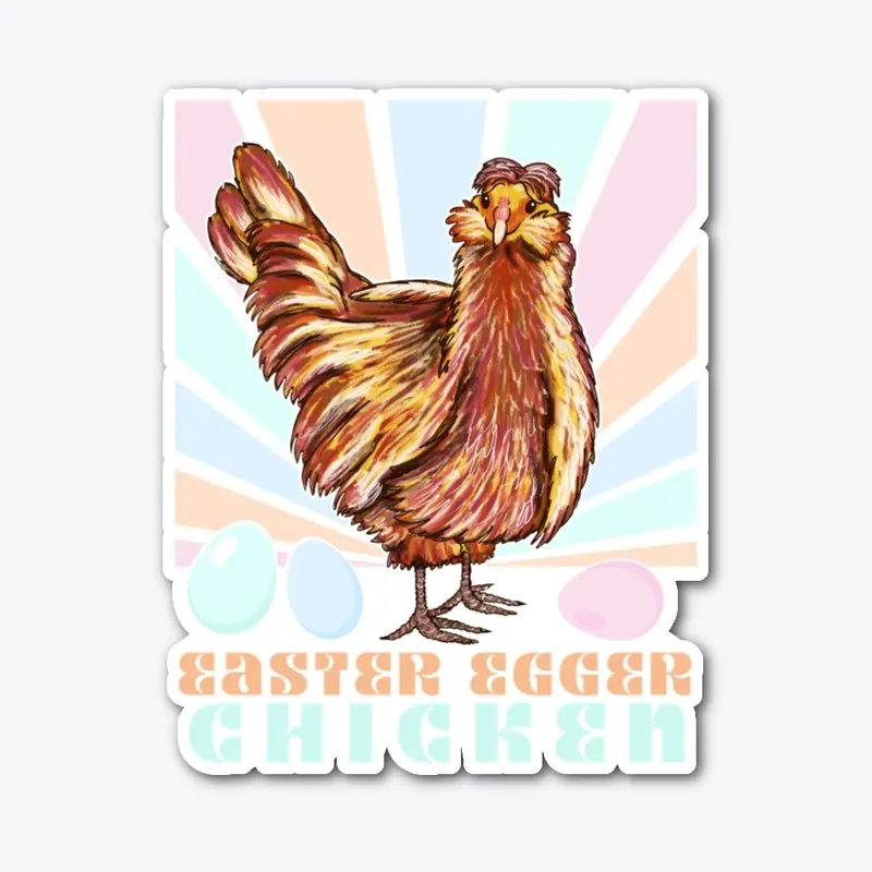 Easter Egger Chicken Retro Vintage